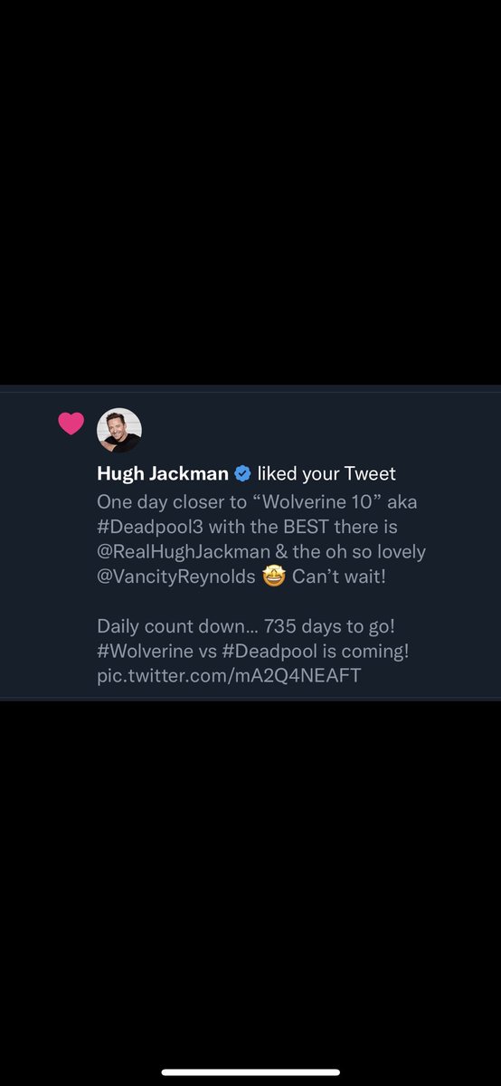 💛❤️ #WolverstevesCountdown is NOW at 600 days counting & posting to #Deadpool & #Wolverine! 68 DAYS TO GO! I knew you were gonna wear the yellow suit HJ when you liked my pic back in 2022 when it was 735 days to go! @RealHughJackman @VancityReynolds #DeadpoolAndWolverine #LFG