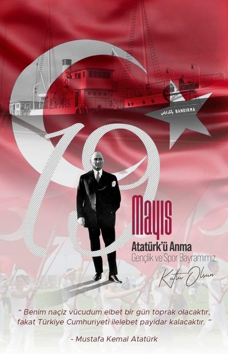 19 Mayıs, Türk Milleti’nin bağımsızlık ve özgürlük umutlarının inanca dönüştüğü, kurtuluş ateşinin yakıldığı ve aydınlık bir geleceğe olan inancın kuvvetlendiği günün adıdır.
NEFES ALDIĞIM MÜDDETÇE, 
IŞIĞIN IŞIĞIMDIR ATAM.
🇹🇷❤️