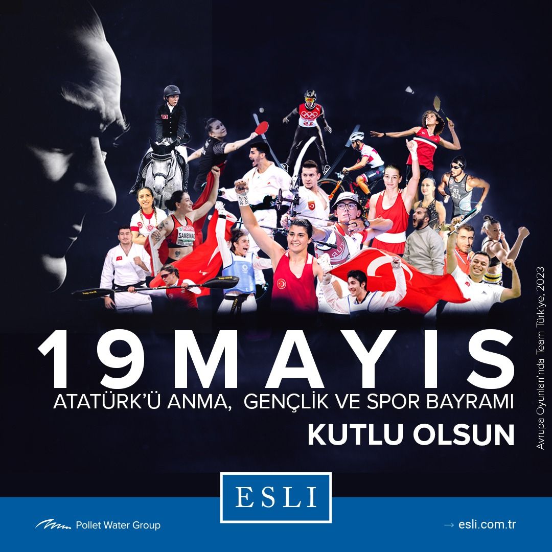 EsliEndustriyel's tweet photo. 19 Mayıs Atatürk'ü Anma, Gençlik ve Spor Bayramımız Kutlu Olsun! 🎉

.
.
.
#Esli #PolletWaterGroup #Since1997 #19May #Celebration #EsliPWG #Esli #19Mayis #Bayram https://t.co/e2yb5H9C4w
