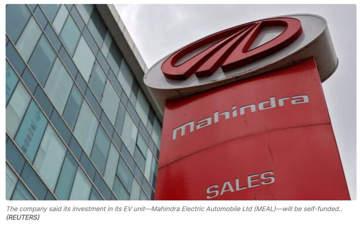 Mahindra to invest ₹12000 crore in EV business till FY27, remain aggressive on IC-engine biz livemint.com/industry/mahin…
