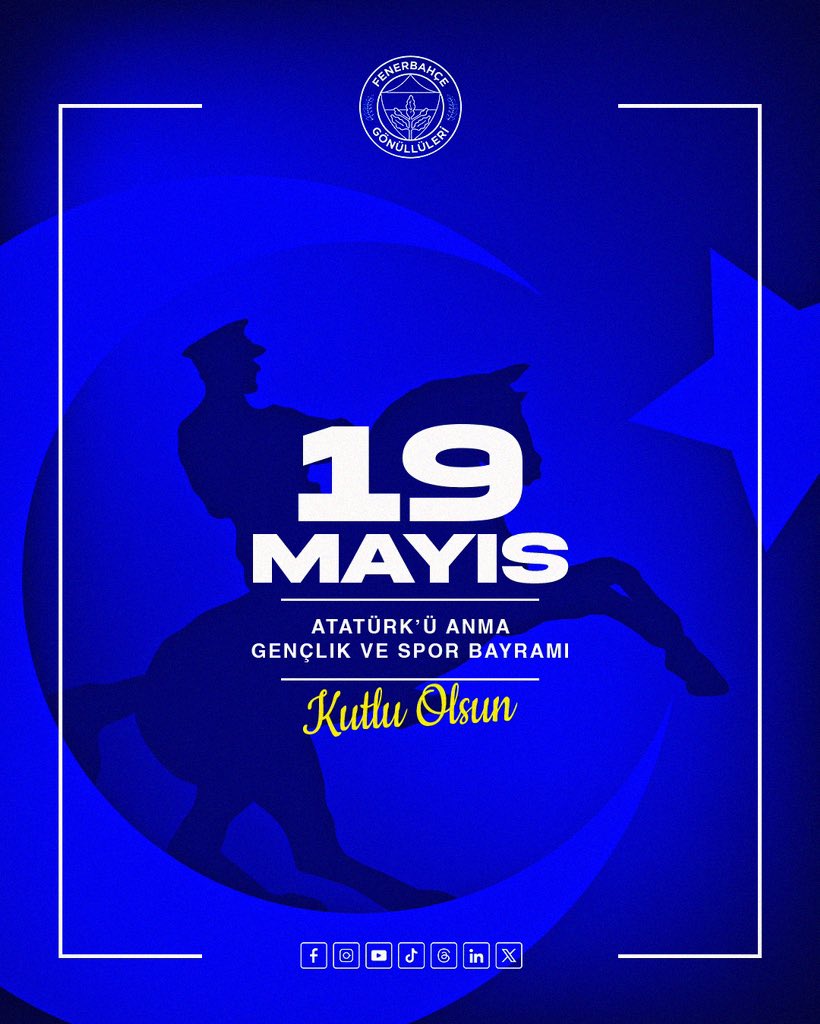 Gazi Mustafa Kemal Atatürk’ün 19 Mayıs 1919’da Samsun’a çıkarak başlattığı Kurtuluş Mücadelesinin yıldönümünde Atatürk ve silah arkadaşlarını,tüm şehit ve gazilerimizi saygı ve  minnetle anıyor; 19 Mayıs Atatürk’ü Anma, Gençlik ve Spor Bayramı’nı kutluyoruz.
#FBGDER