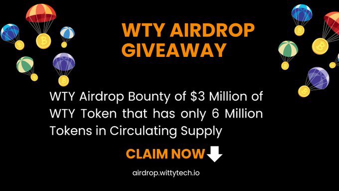 $3 Million in WTY Airdrop. 6 Million Circulating Supply. June 2024 listing airdrop.wittytech.io 
#WTYAirdrop #WTYPresale

@wittytech001