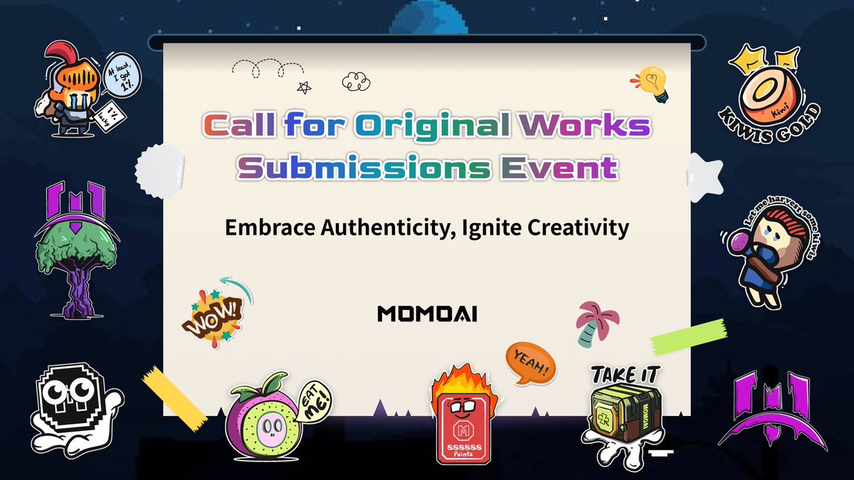 Original Works Event - Share your talent! Appreciate originality and find creative inspiration, submit stickers, paintings, or any original art for MomoAI Process: Phase 1: Submit original works & invitation code to t.me/sannalois, 19-21 May Phase 2: Player voting