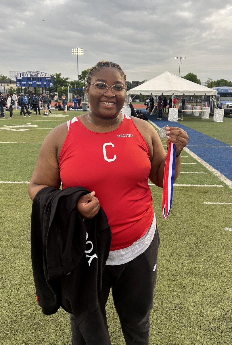 Columbia High School XC/Track & Field (@columbiaxctf) on Twitter photo 🚨School Record Alert🚨
Madison Stevens ends her Essex County career as one the greatest throwers in county (and state) history! She takes 3rd in Disc and improves her PR in Shot Put to 44-10.5 to take 2nd (and it took an NJ #3 all time to beat her). Amazing job <a href="/Maddie_throws/">Madison Stevens</a> 🚨School Record Alert🚨
Madison Stevens ends her Essex County career as one the greatest throwers in county (and state) history! She takes 3rd in Disc and improves her PR in Shot Put to 44-10.5 to take 2nd (and it took an NJ #3 all time to beat her). Amazing job <a href="/Maddie_throws/">Madison Stevens</a>