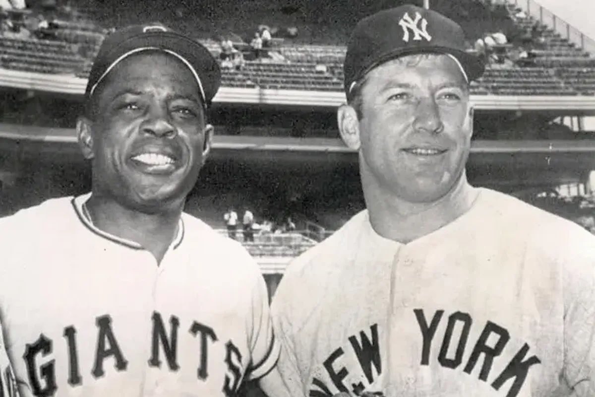 Two of the greatest CFs of all time. Loved by millions - Willie Mays and Mickey Mantle