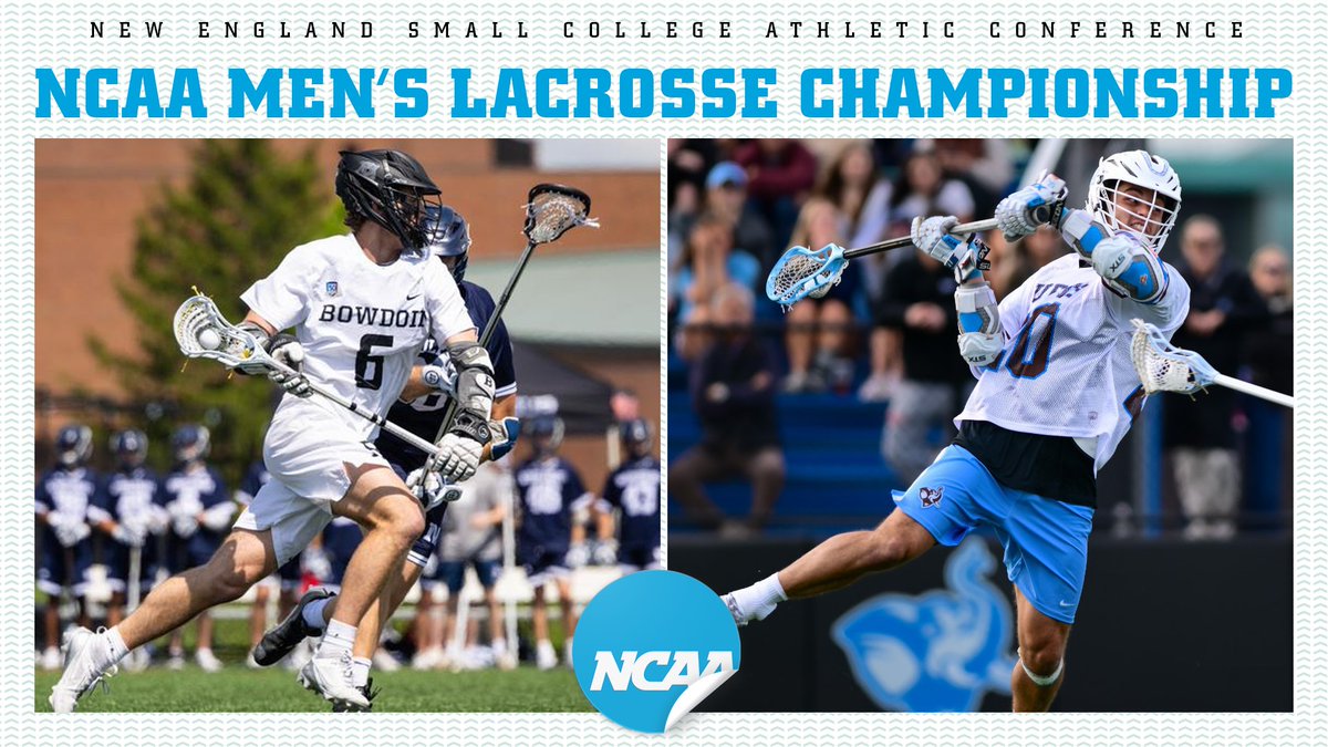 🥍🏆NCAA Men's Lacrosse 2⃣ of the final four teams left playing in NCAA Division III Men's Lacrosse are from the NESCAC Quarterfinal Results Bowdoin def. Middlebury, 12-7 Tufts def. St. John Fisher, 16-6 Semifnals - Sunday Washington & Lee vs. Tufts, 7:30pm Bowdoin at RIT, 3pm