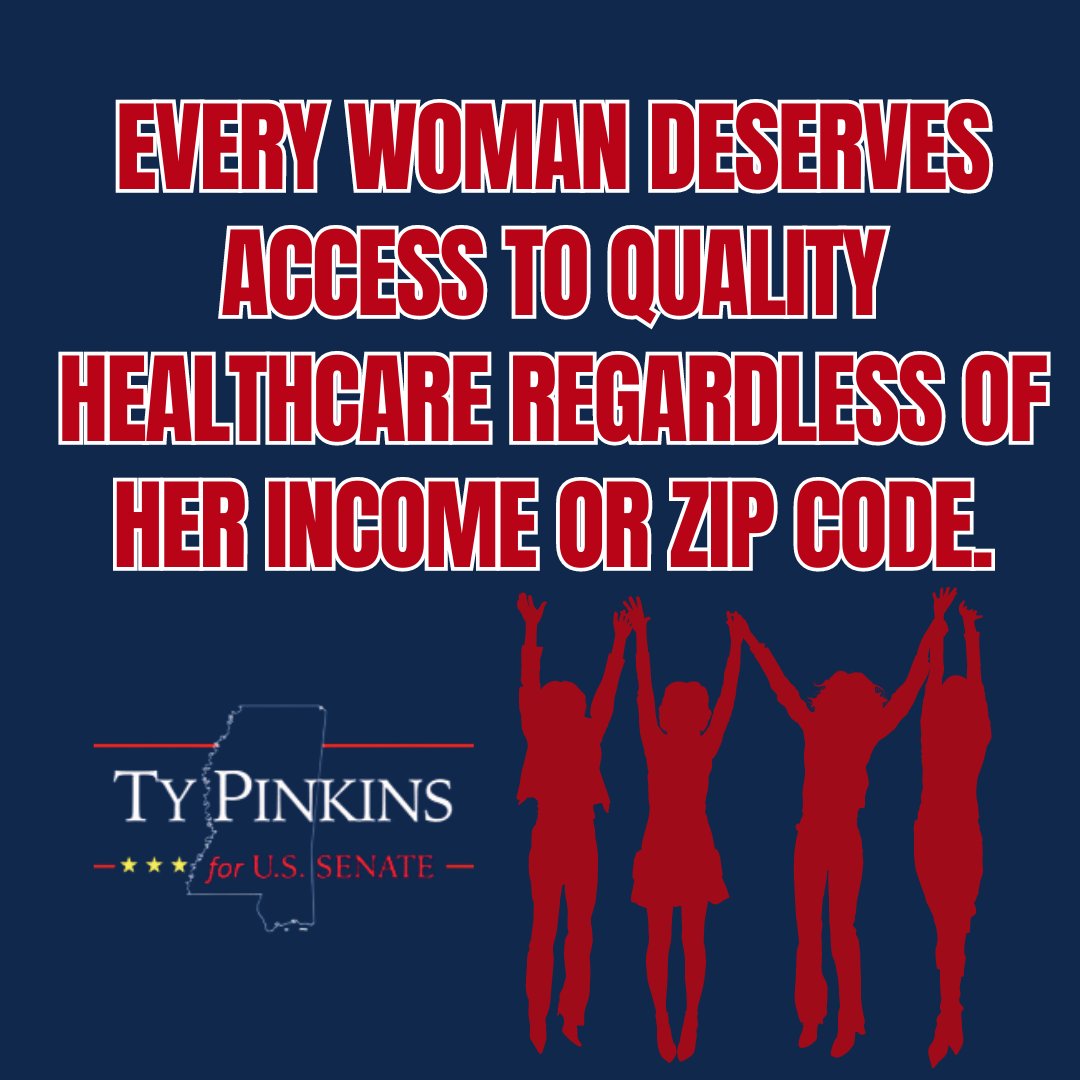 It's time to put an end to policies that restrict women's rights and endanger their lives. I will fight tirelessly in the Senate to protect and expand women's reproductive freedom and ensure that all Mississippians have access to the care they need to thrive.#TyPinkinsforUSSenate