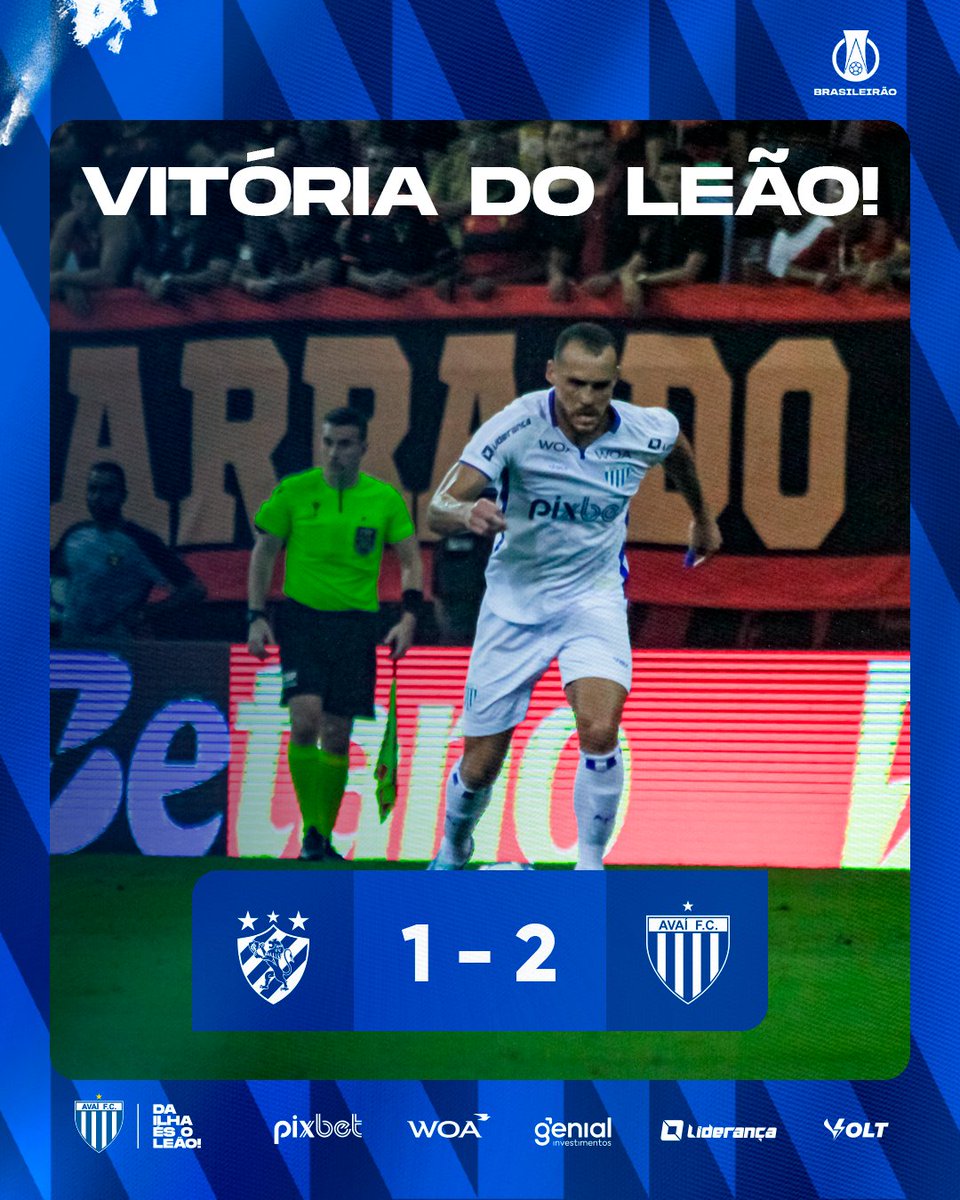 ACAAAAAAAAABOOOOOOOOU!
VITÓRIA NA RAÇA DO LEÃO

<a href="/sportrecife/">Sport Club do Recife</a> 1x2 <a href="/AvaiFC/">Avaí Futebol Clube</a> 

COMEMORE MUITO,
NAÇÃO AVAIANA!

#DaIlhaÉsOLeão
#PraCimaComARacaToda
#SejaSocio
bit.ly/3wK8CEn