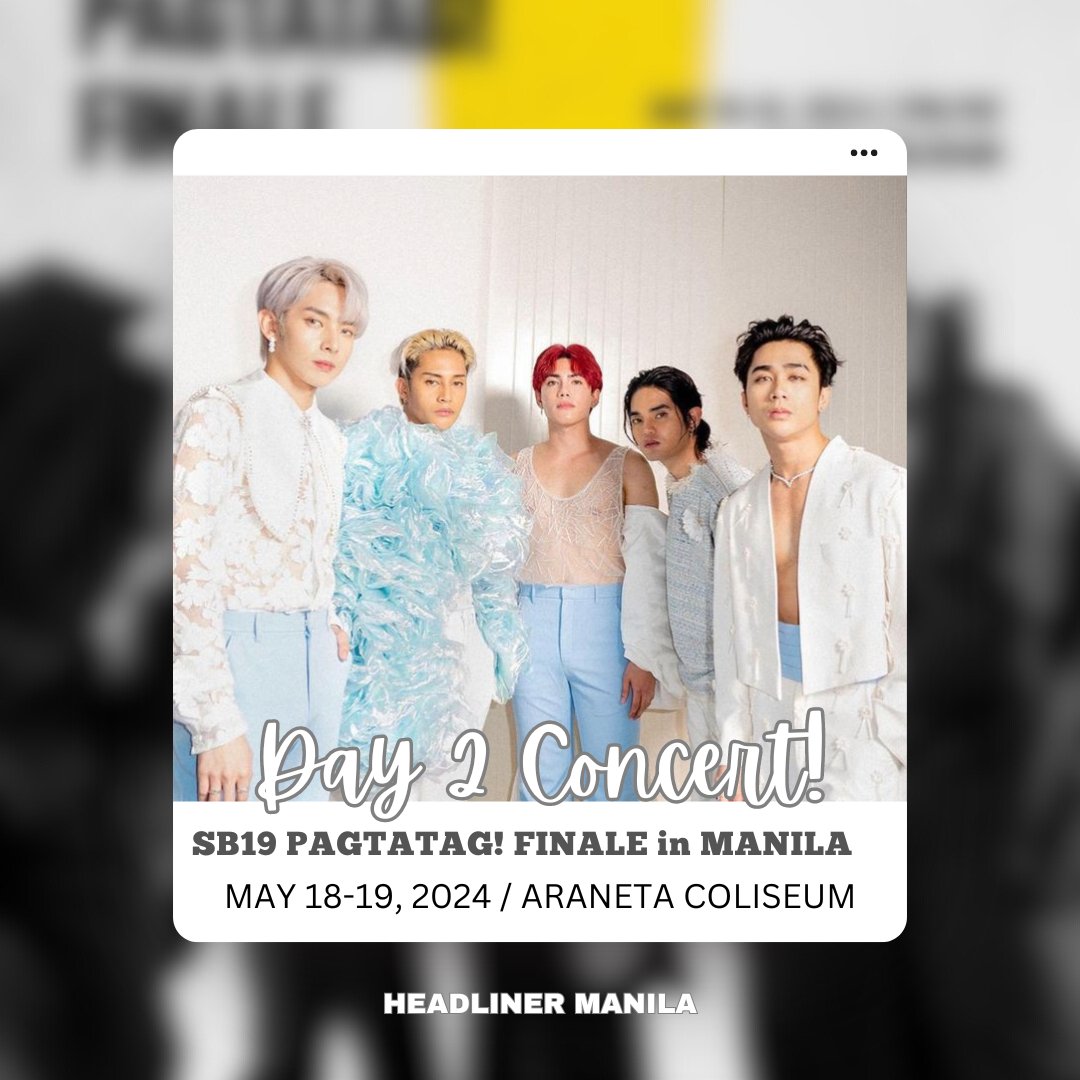 A'TIN PAGTATAG! FINALE DAY TWO IS TODAY! 😍
Enjoy A'tin! 🎉🎉

📍ARANETA COLISEUM

Presented by: @SB19Official @1zentertainment
#PAGTATAGFINALE #SB19 #sb19pagtatagworldtour