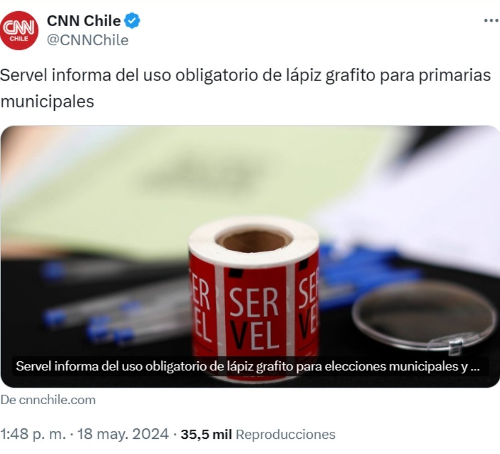 🇨🇱| Servel instruye el uso de LÁPIZ GRAFITO en las votaciones municipales. Esto es INACEPTABLE, demostración del FRAUDE que el gobierno pretende realizar. Compártelo para alertar a tus cercanos de esta fraudulenta medida política. 👇🏻