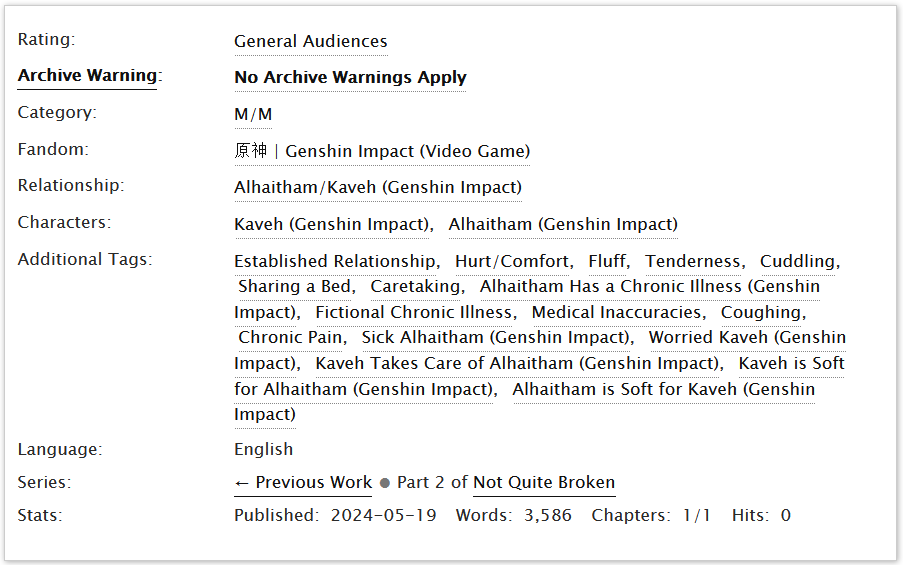 skyspider__'s tweet photo. Late entry for #miserykavetham2024 Week 2 - Hurt/Comfort. A second instalment set in my Alhaitham chronic illness AU, Alhaitham-centric hurt/comfort + tender caretaking. #kavetham @pairidaeza__

AO3: https://t.co/2pSf5ixNWj https://t.co/tjYbzwpx5U