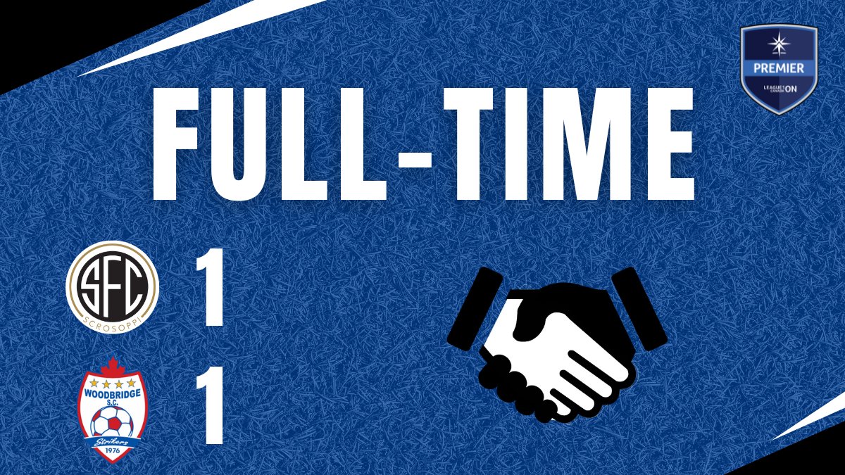 FT:  @FcScrosoppi  1 - 1 @WoodbridgeL1OM That's the finale whistle.  ⚽️ 2nd Half Goals courtesy of: Woodbridge -  Exosse Kadiebue 73' Scrosoppi FC - Tomas Skublak 80' Thank you for tuning in!