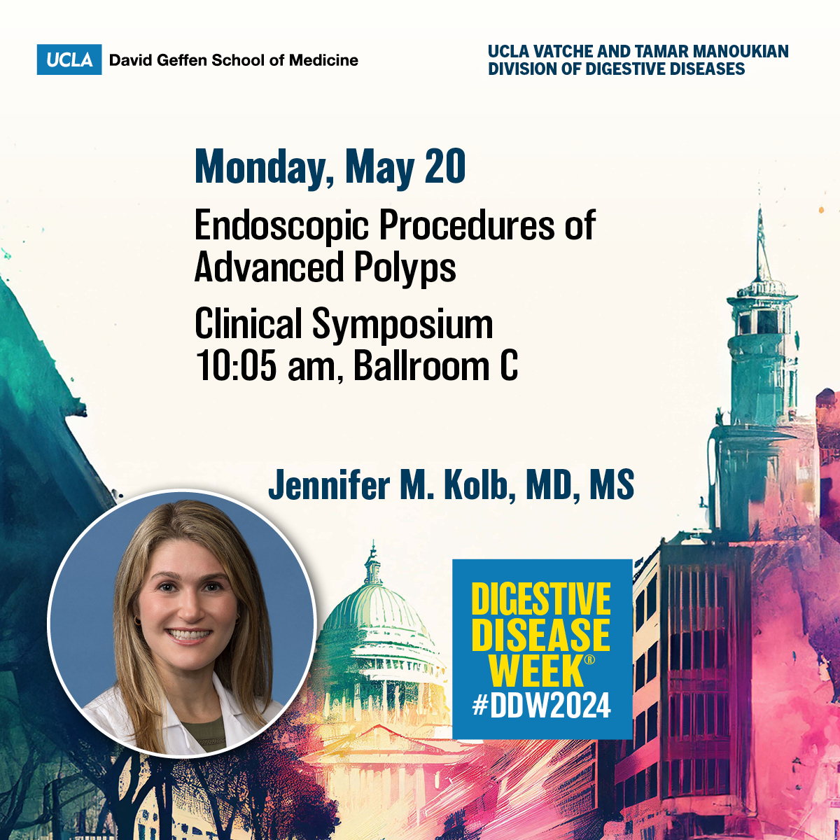 Want to learn more about Endoscopic Procedures of Advanced Polyps?

🔸Jennifer M. Kolb, MD, MS (@JenKolbMD)
🔸#DDW2024 Clinical Symposium
🔸Monday, May 20, 10:05 am, Ballroom C