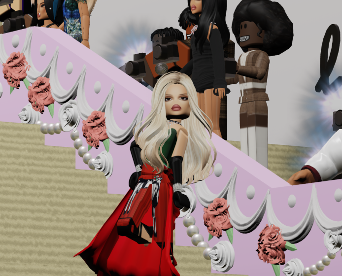 InsideHaute's tweet photo. My look for @TheMetGalaRBLX's Moschino Gala.

Moschino is a brand I love, and I was very drawn to this piece from 1985. I really wanted to walk the carpet in it. So, I tailored it. https://t.co/OR3Nk5nV8H