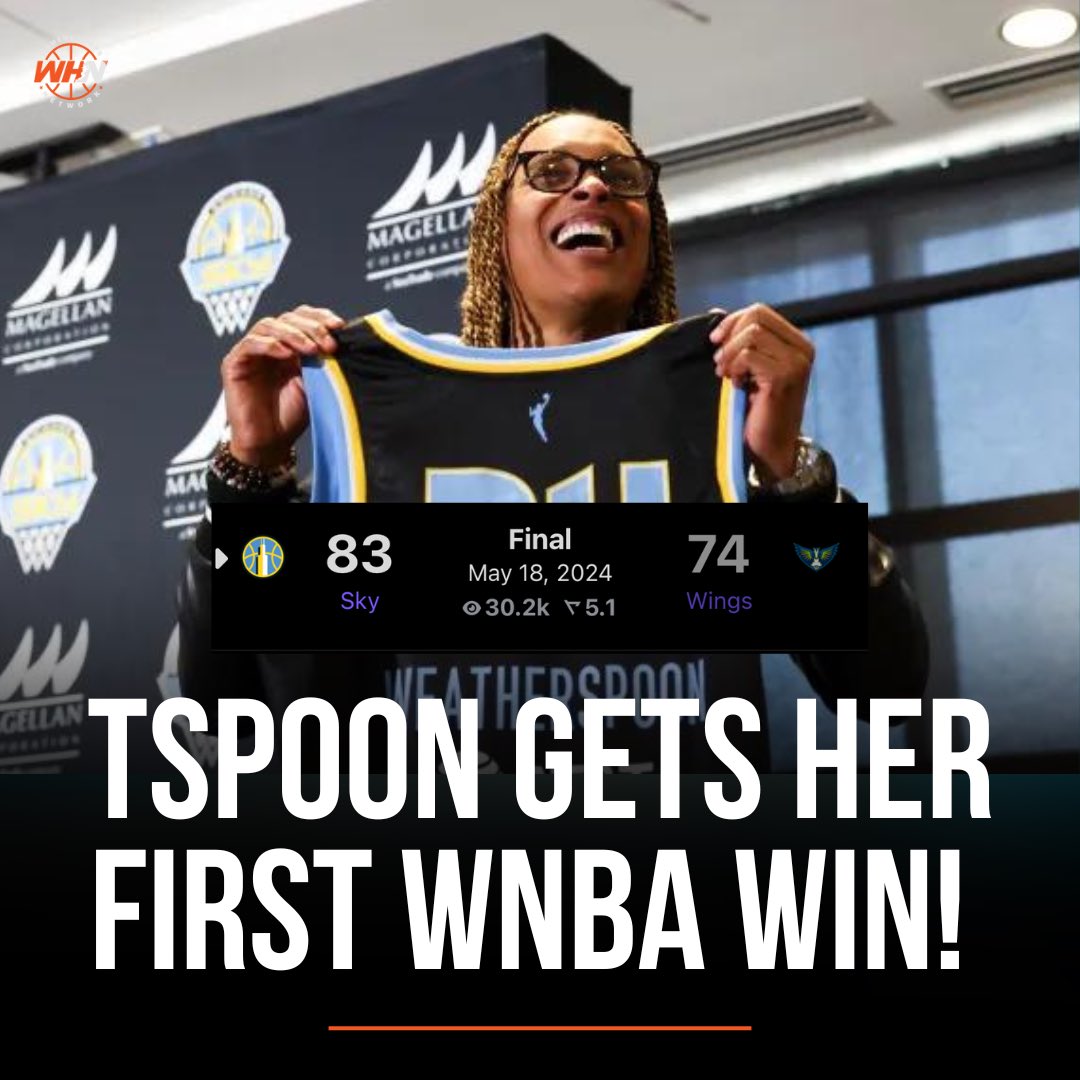 Coach Weatherspoon gets her first win in the WNBA 🫡

6 players score in double digits — team win for the Sky