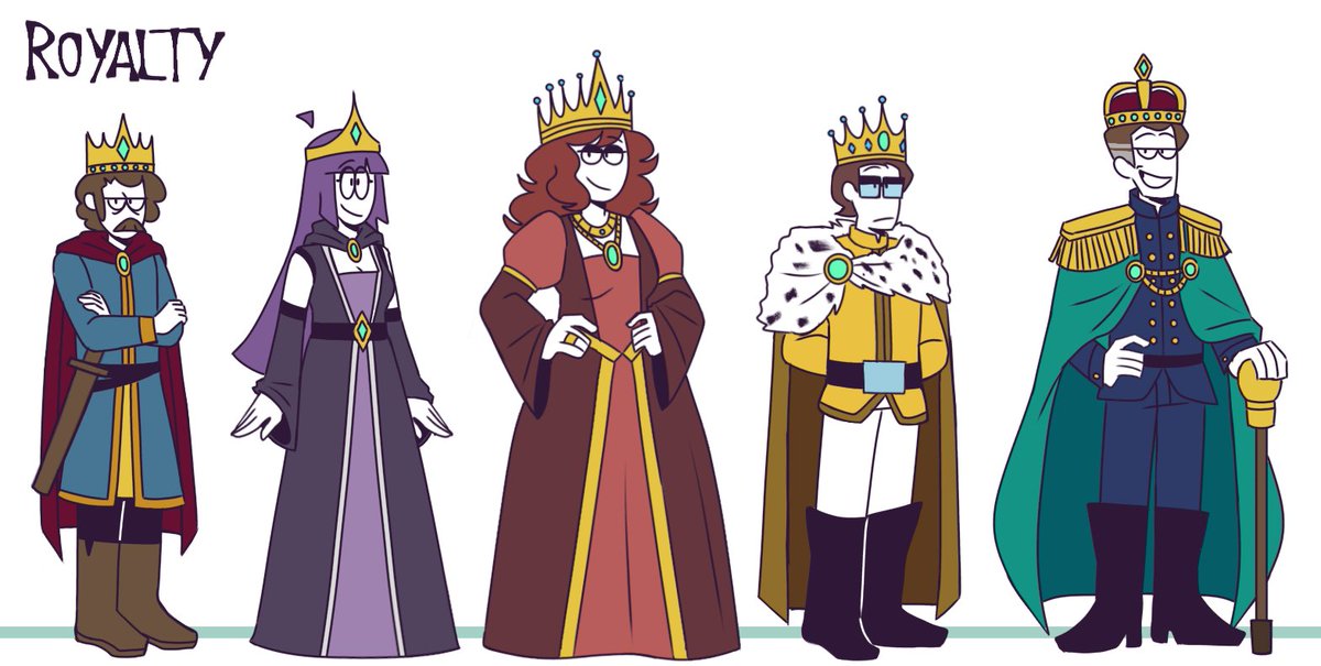 Characters reference sheet: Royalty. This took me longer than I thought but I'm happy with the result #spookymonthau