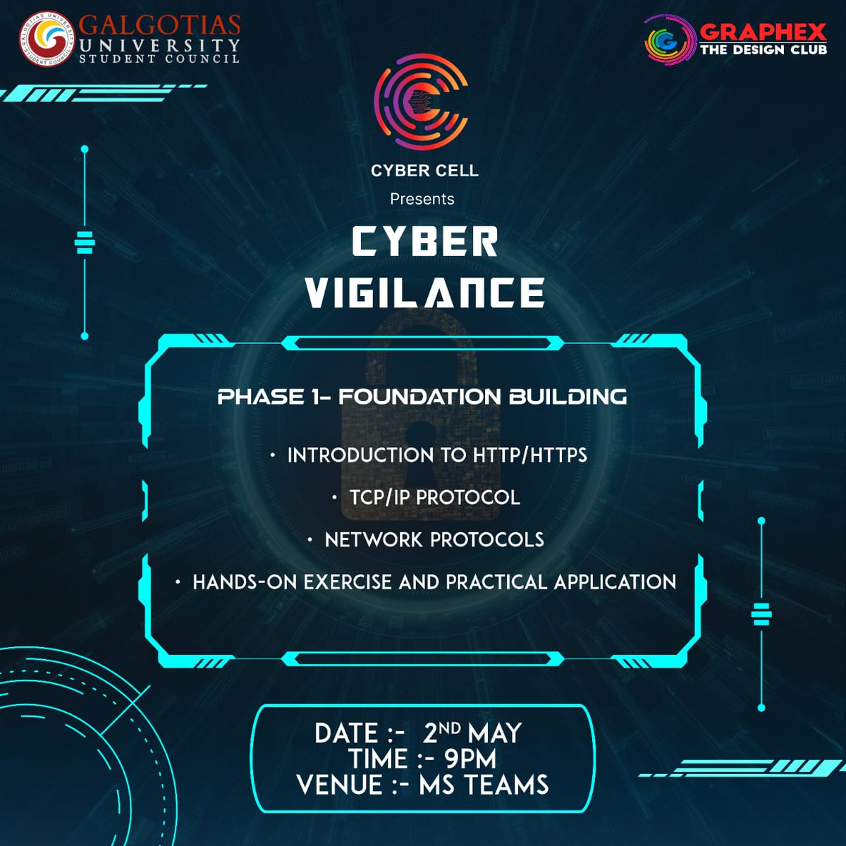 Exciting news alert! Get ready to embark on a journey into the realm of cybersecurity with our Cyber-Vigilance workshop! Dive deep into the fascinating world of cyber defense and learn the tools and techniques to safeguard against digital threats.X

Phase 1: Foundation