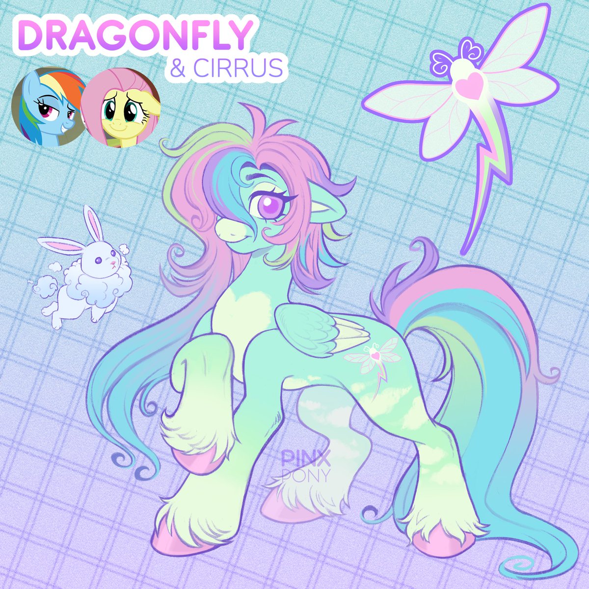 pinxpony's tweet image. B3: Dragonfly & Cirrus 🌈🦋⚡
Flutterdash design from my mane 6 fusion chart