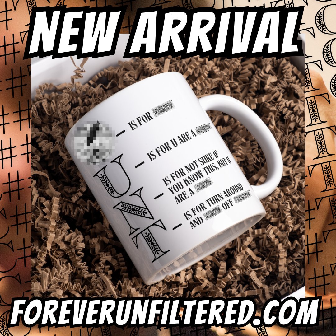 New Arrival! 'C#NT' Ceramic Coffee Mug!  $24.99 CAD with free shipping to anywhere in Canada and the USA! Grab yours  today!   #shopping #mugs #giftshop #funnygifts #noveltymugs  #etsy #etsygifts  #etsyfind #coffeetime #coffeeaddict #coffeeart 
#rudemugs

foreverunfiltered.etsy.com/listing/171905…