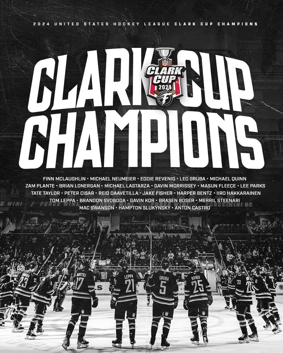THE FARGO FORCE ARE YOUR 2024 USHL CLARK CUP CHAMPIONS🏆 #ForceNation⚡️ | #ClarkCupPlayoffs2024