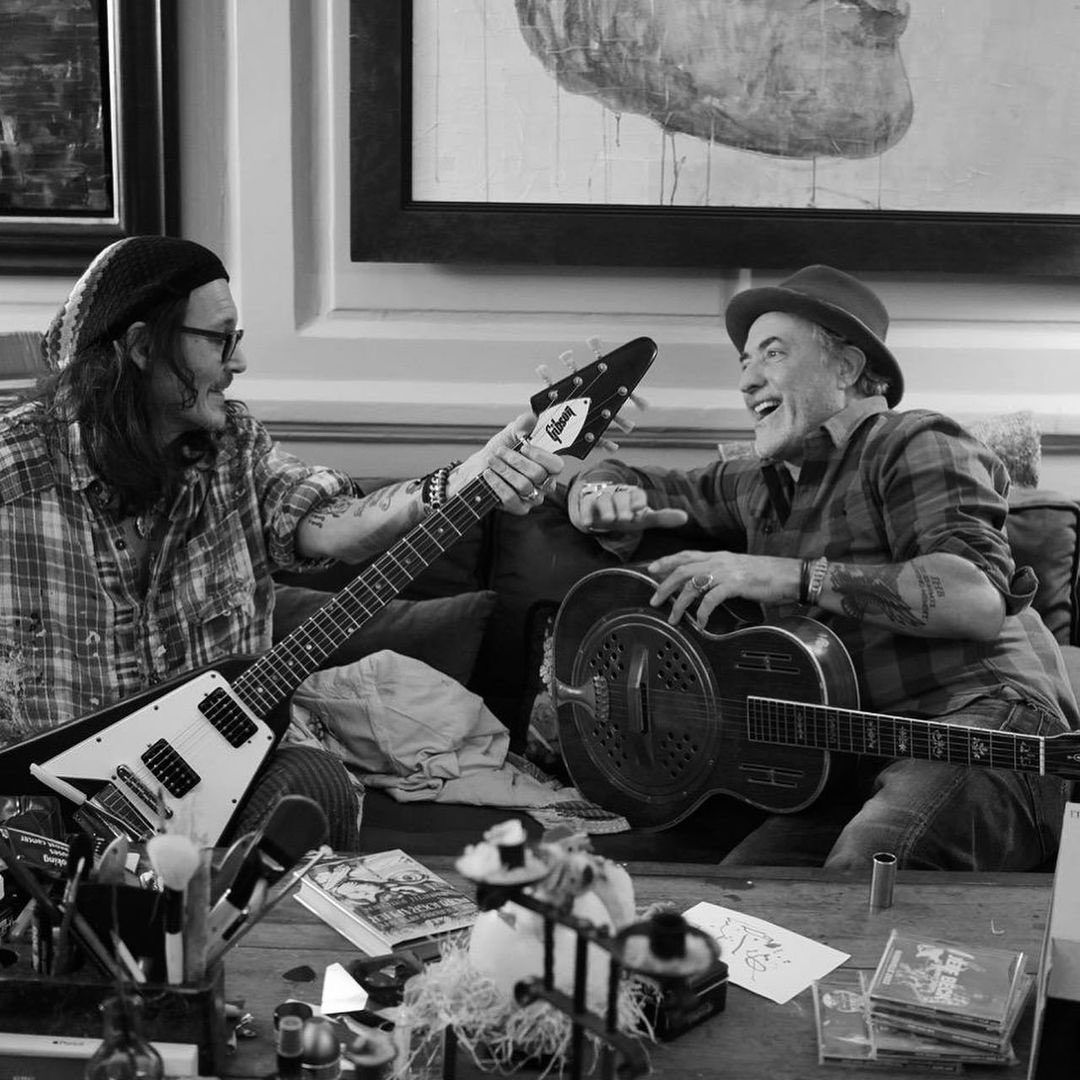 Sharing a few more throwback photos of god dad (#JohnnyDepp) w/ Mr. corcho rodriguez at god dad’s home in London, UK (March 1st 2024) (Repost from corchorodriguezok’s IG | @rosshalfin)