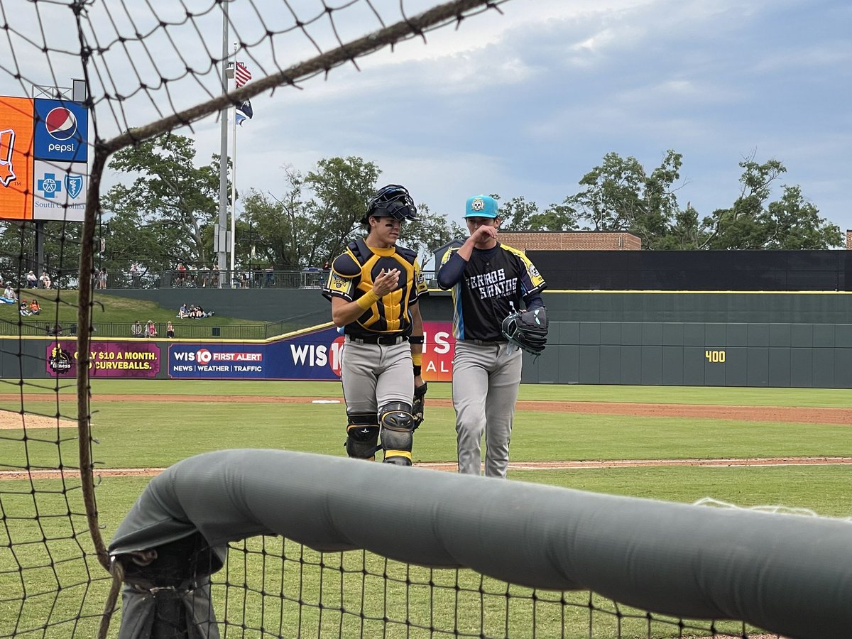 Sat by the @ChasRiverDogs dugout tonight! What classy bunch of guys from their manager, hitting coach down to the players. My son is sidelined from playing for a bit with shoulder issues. These guys made his night. Blake Robertson even gave him his broken bat. Thank you.