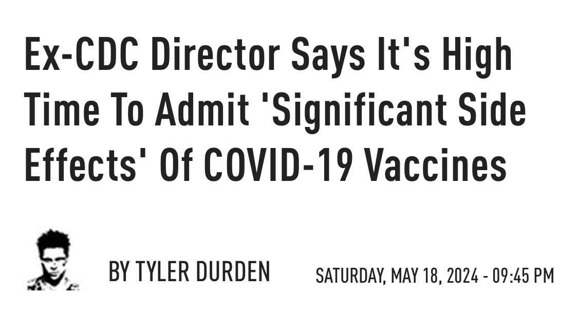 Ex-CDC Director Robert Redfield last Thursday: “Those of us that tried to suggest there may be significant side effects... we kind of got canceled because no one wanted to talk about the potential that there was a problem from the vaccines.” zerohedge.com/covid-19/ex-cd…