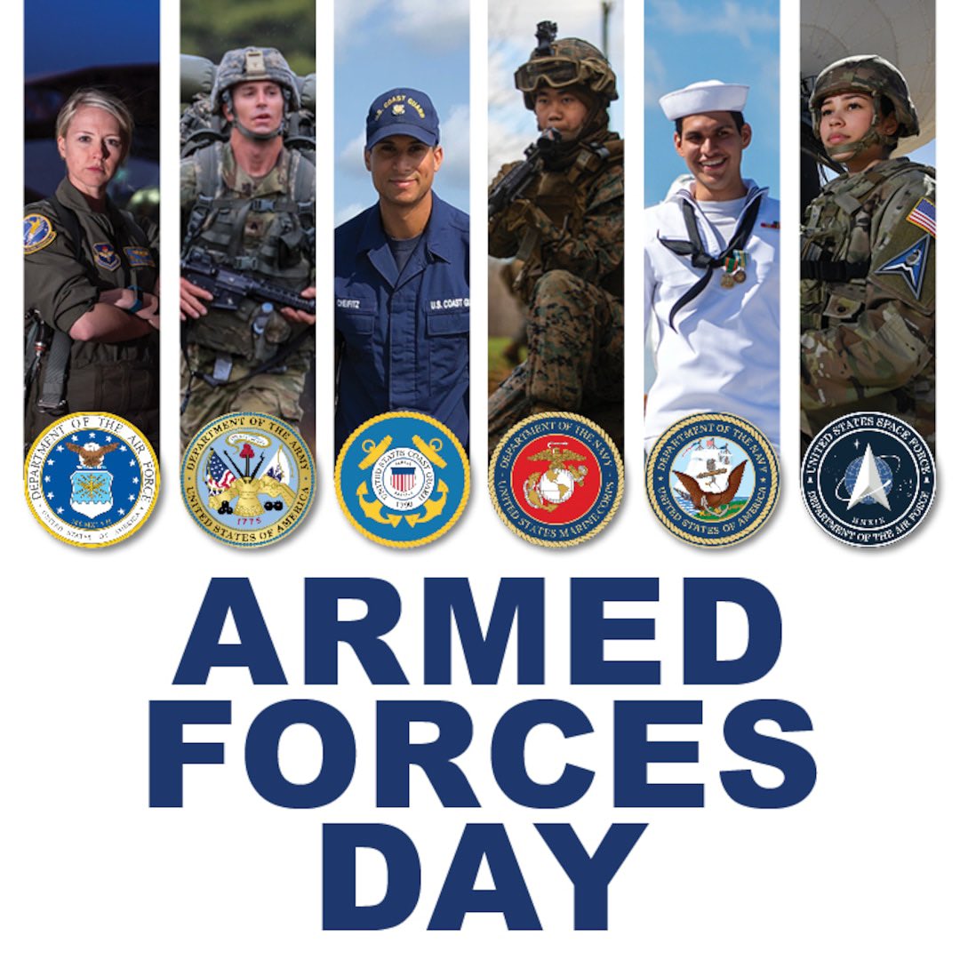 Happy Armed Forces Day! Armed Forces Day is celebrated on the third Saturday in May. To all my brothers and sisters who served in our incredible military, we would not have a country without you. Thank you for your service and your sacrifice. God bless America! 💪🇺🇸🙏