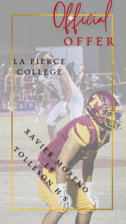 xavier_moreno7's tweet photo. After a great talk with @coach_esteen I’m blessed to say I have received my first offer from @LAPierceFB 
@CoachWellbrock @griffwellbrock @thtguycy @WillieATuckerSr https://t.co/sunuaPkLIT