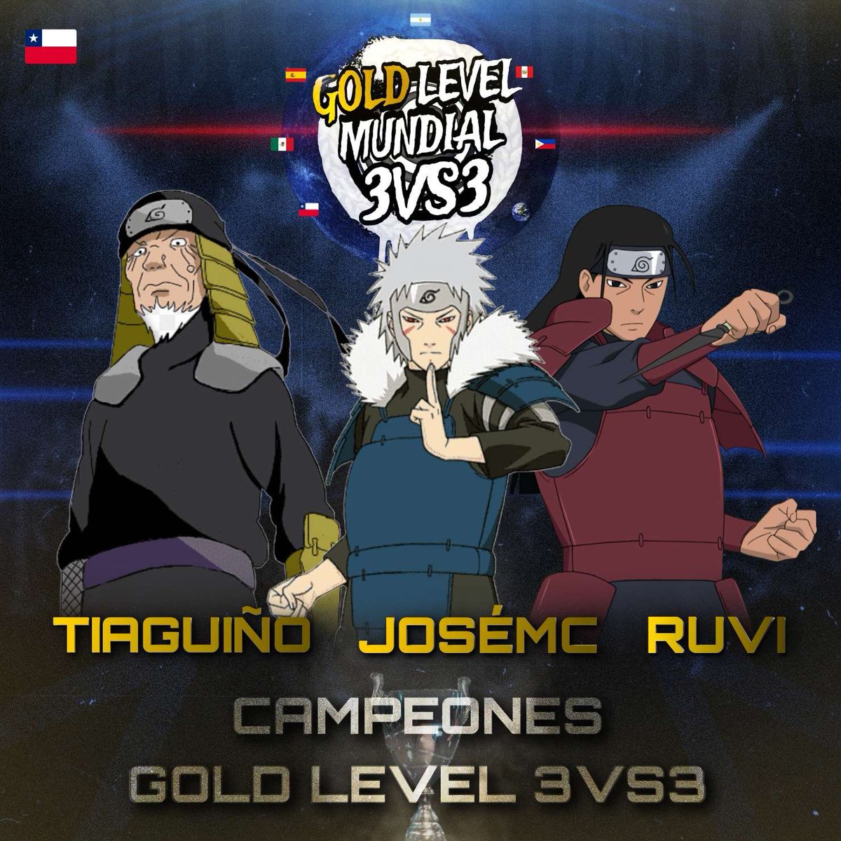 FMSGOLD's tweet photo. 🇨🇱🔥 CAMPEONES DE GOLD LEVEL 3vs3 🔥🇨🇱

El team Chile 🇨🇱 conformado por Tiaguiño, JoséMC y Ruvi se coronan cómo campeones del torneo venciendo en la final al Team Perú 🇵🇪.

¡¡Felicidades campeones!! 👏🏽🏆 https://t.co/xMgvuqvmgI
