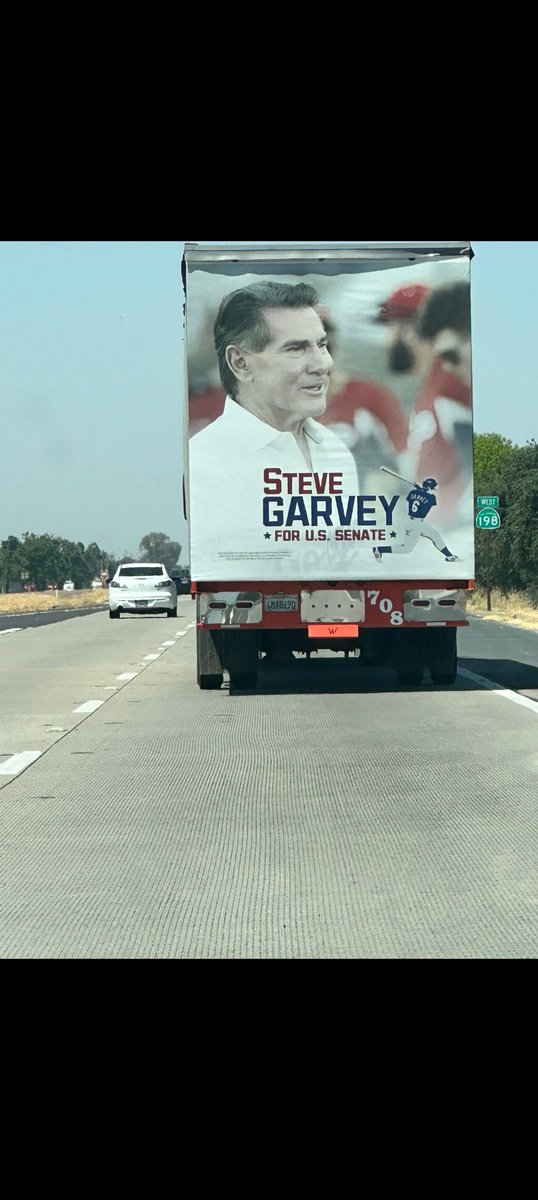 The back of this truck is awesome. People of California vote Steve Garvey for the win. Little trouser worm Adam Schiff needs to go. Conservatives accounts are being throttled, but I won't stop me from spreading the word. Even if this post gers only 136 views.