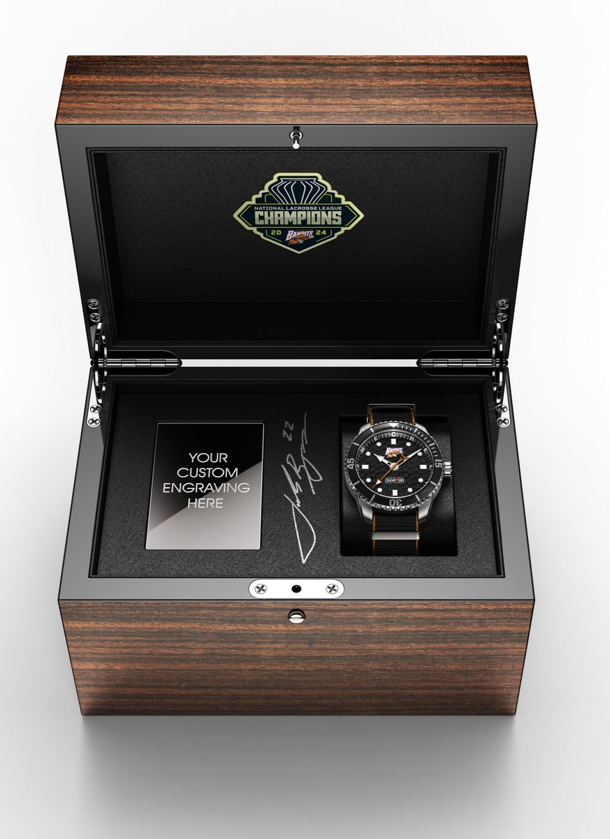 ⌚ LIVE NOW ⌚ Order your commemorative AXIA Time Buffalo Bandits Championship Watch 👉 bit.ly/3wNlJVe AND get a Josh Byrne limited-edition MVP Autographed Display Box, complete with a piece of the net and the cage from the championship game!