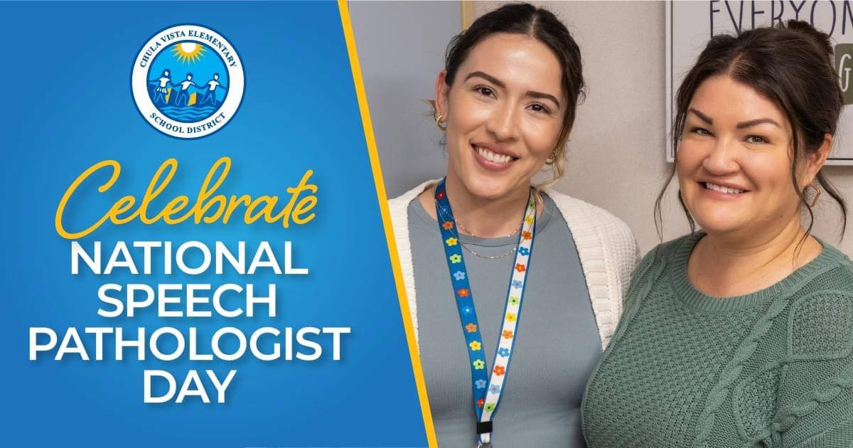 Happy #SpeechPathologist Day! Today, we celebrate all our dedicated Speech Language Pathologists (SLPs) and Speech Language Pathologist Assistants (SLPAs) at #CVESD, including SLP Katie Balow and SLPA Priscilla Jimenez. cvesd.org/news/what's--n…