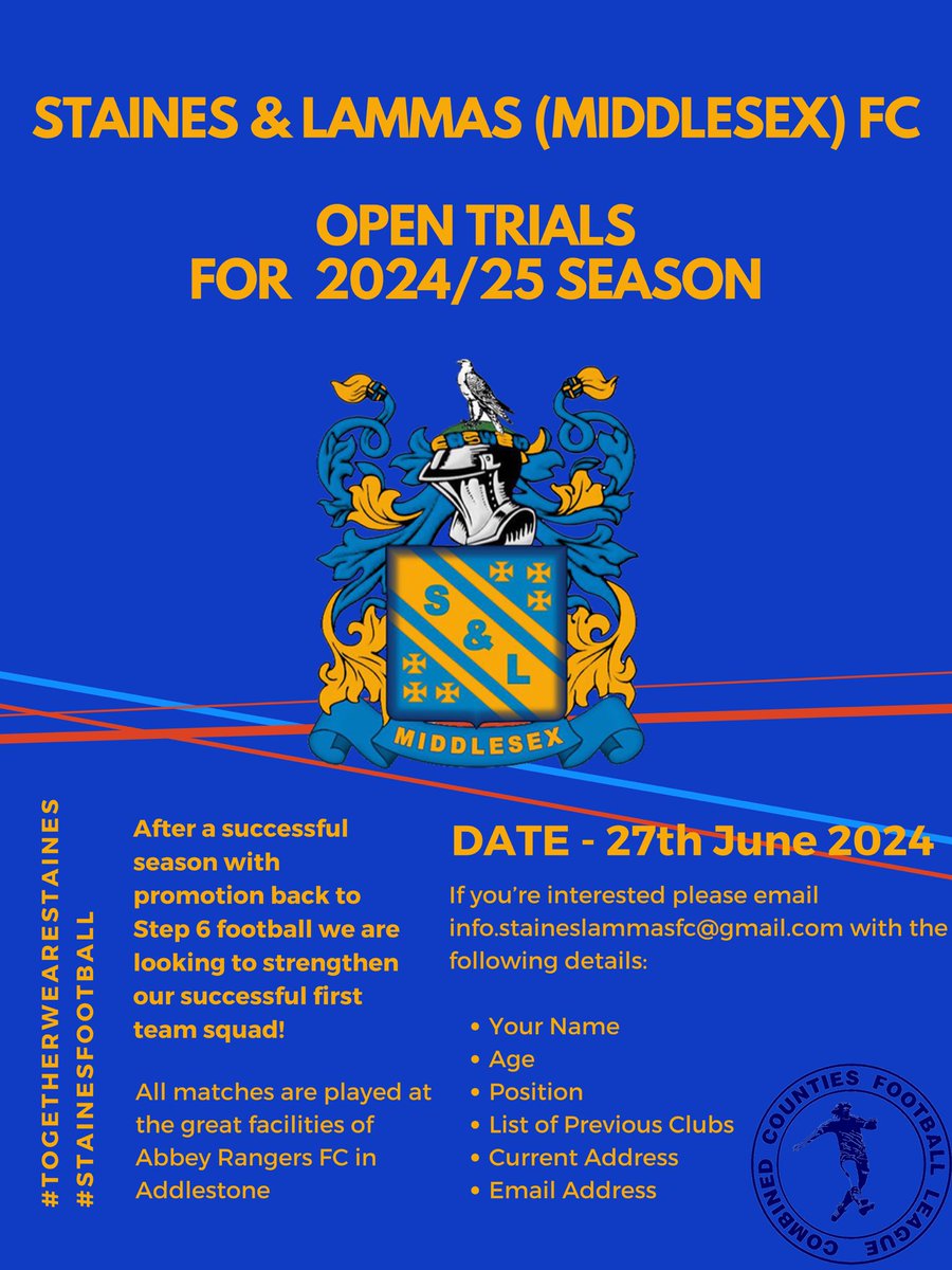 After Friday afternoons great news that we are back in @ComCoFL we are still on the look out for players to strengthen our first team squad! To sign up for our trials day on the 27th June, please click on the link below and register your interest: forms.office.com/r/Uj7bW2Z3n3?o…