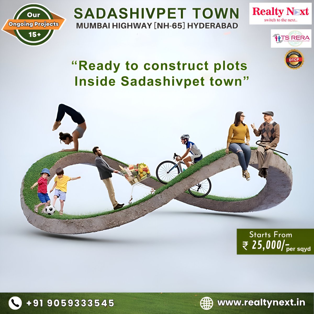 Open Plots For sale at Sadashivpet Town near Mumbai Highway, Hyderabad starting from ₹25,000 per sqyd.

Phone:9059333545
#realtynext #RealEstate #Hyderabad #residential #investment #property #Trending #Landsat #RERA #Telangana #investing  #forsale #realestateforsale #openplots