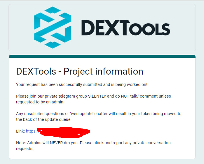We just applied for <a href="/DEXToolsApp/">DEXTools</a> listing! solscan.io/tx/55V5r5zE4p8…