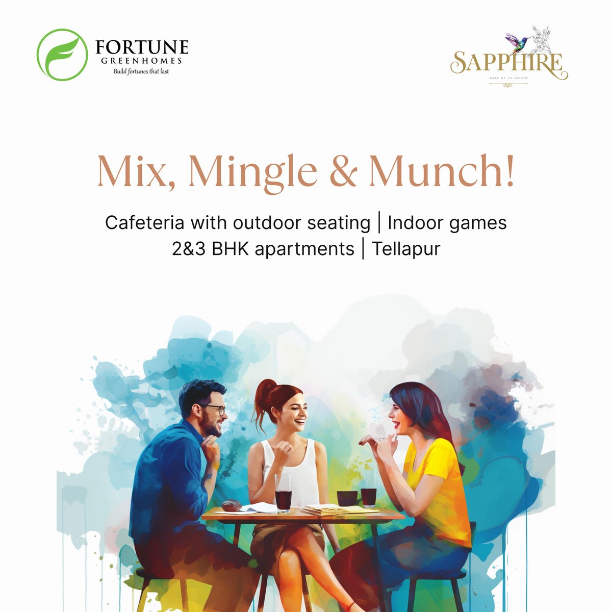 Experience cozy evenings with loved ones at Sapphire, offering a charming outdoor café, indoor games, and various recreational activities for all!

#Sapphire #FortuneGreenHomes #PremiumApartments #Tellapur #Hyderabad