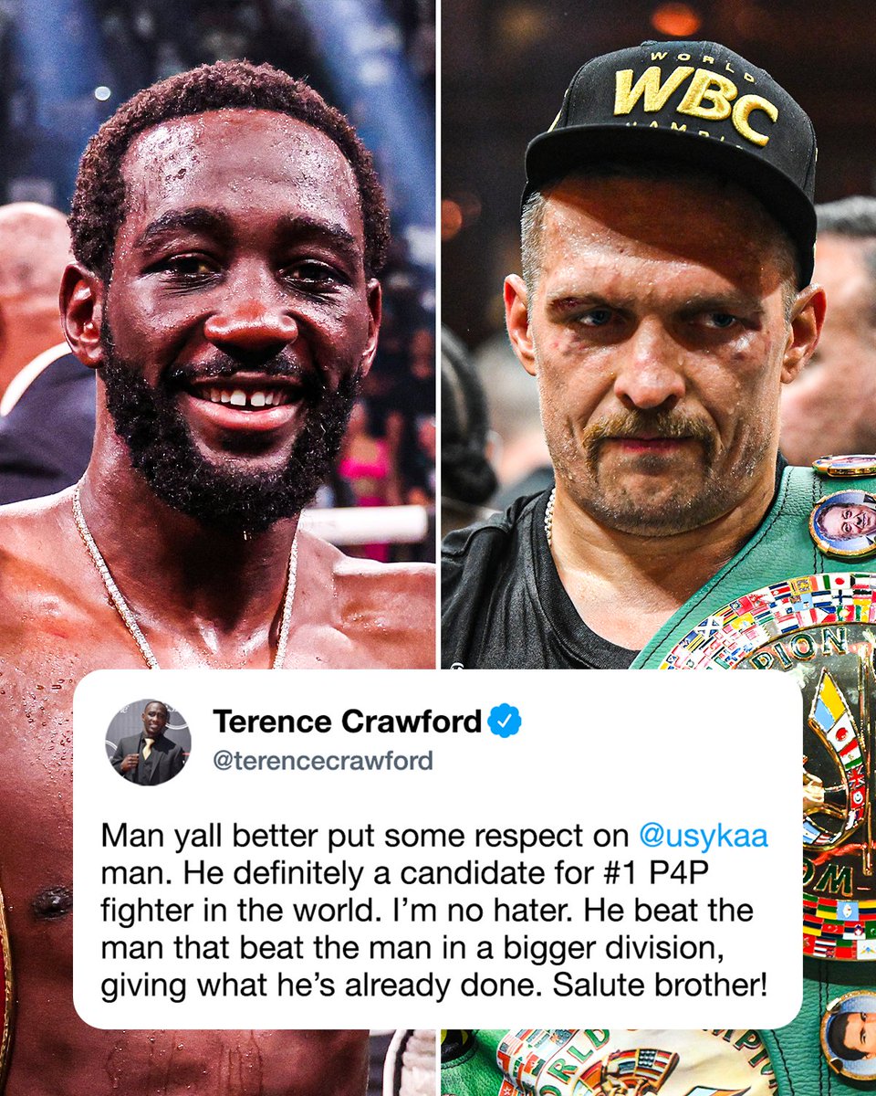 Terence Crawford showed respect to Oleksandr Usyk after he became the undisputed heavyweight champion 🤝🏆