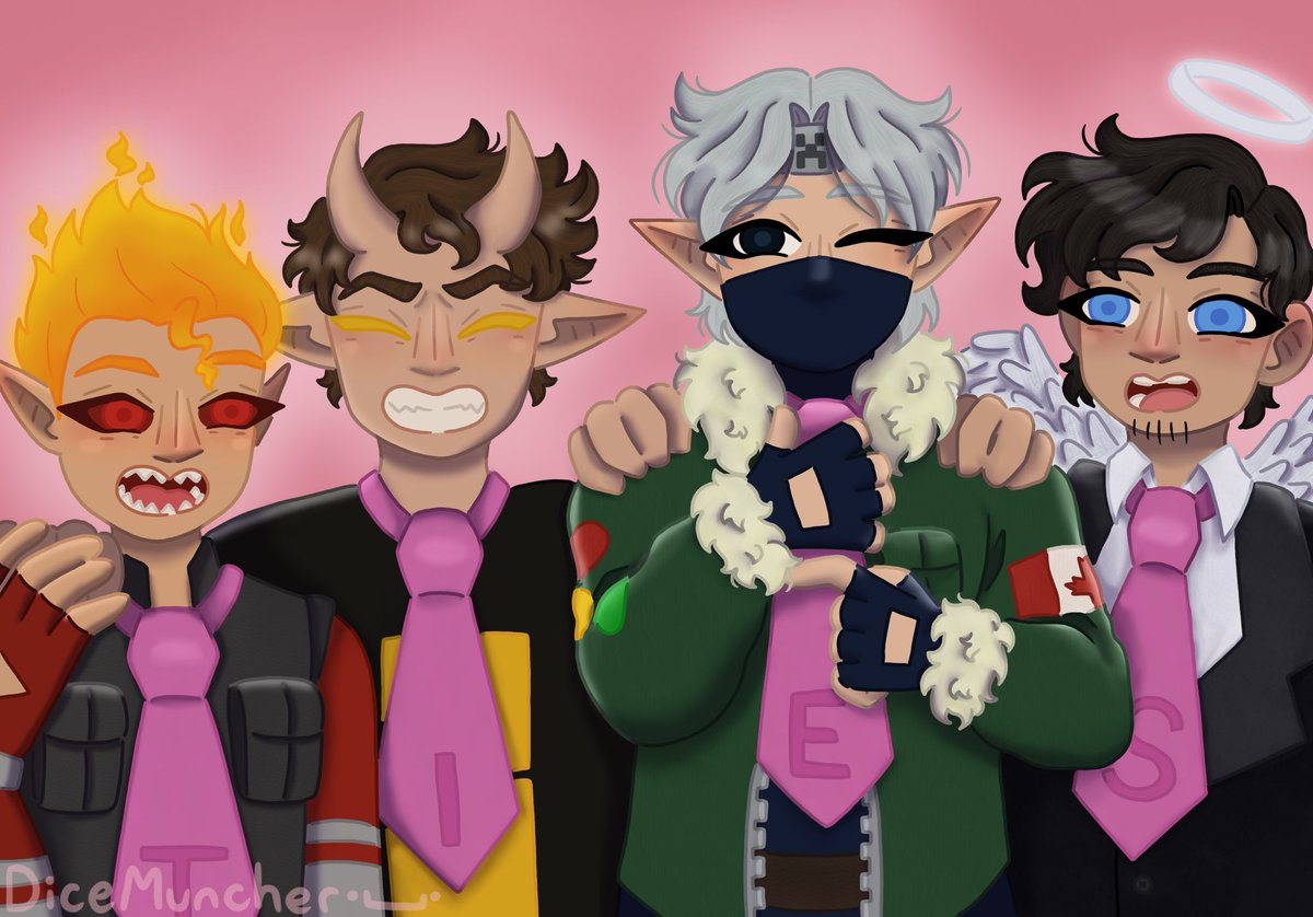 Team TIES from MCC 4KO!!! Never watch MCC live but I did for this team! (I’m so late but my drawing tablet has been broken)

Two versions! One with a pink overlay (left) and one without (right)!!!

#tangofanart #impulsefanart #ethofanart #skizzlemanfanart #teamtiesfanart