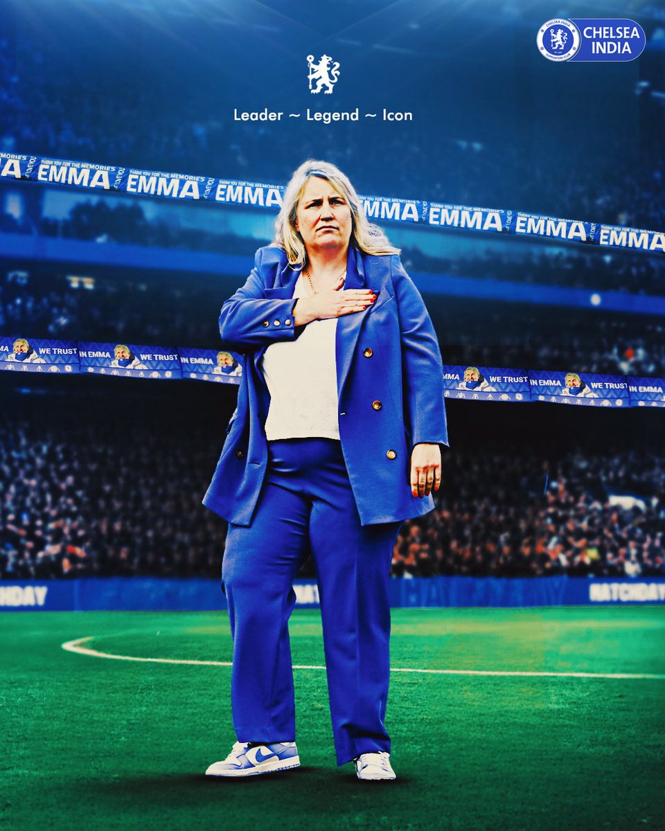 Leaving a legacy in Emma Hayes' style 💙 Thank you for everything, Boss. You will forever be the greatest manager we have ever had. A TRUE BLUE LEGEND 🫶🏻 Once a Blue, forever Blue! @emmahayes1 @ChelseaFCW #CFCW #ChelseaIndia
