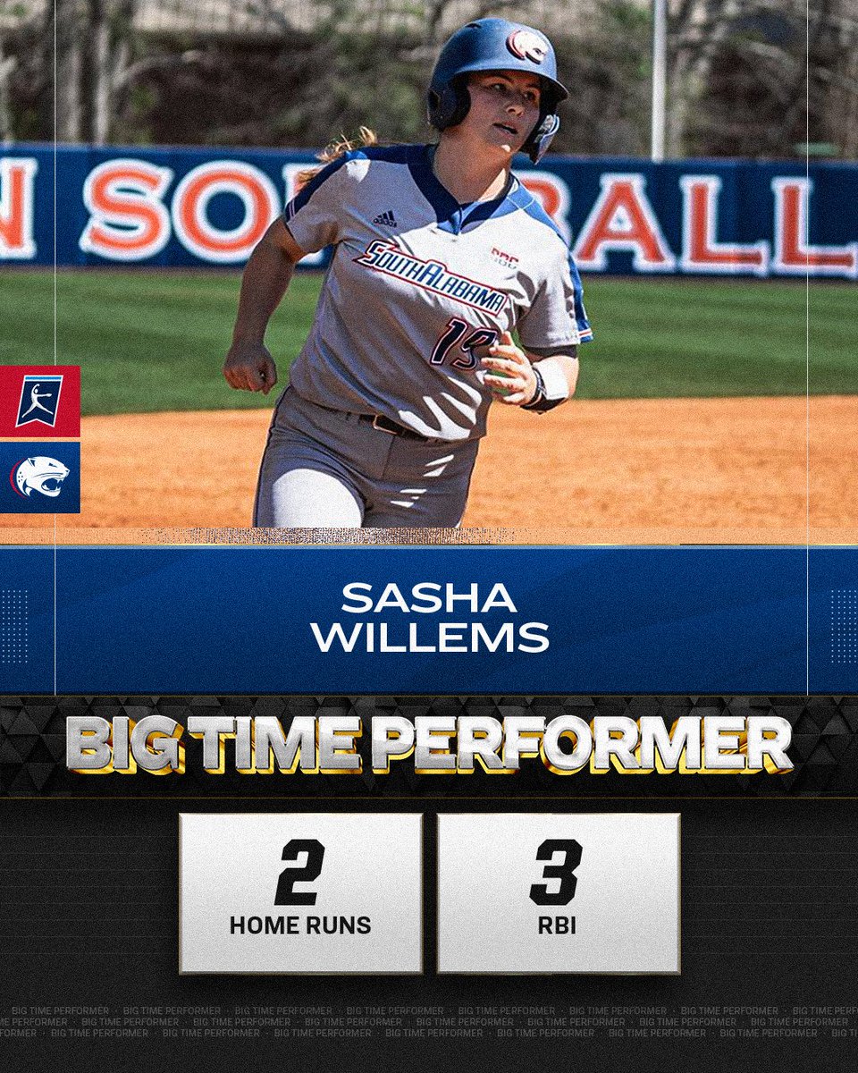 Have a night, Sasha! 🤩

Sasha Willems came up huge for <a href="/SouthAlabamaSB/">South Alabama Softball 🥎</a> with two home runs in a 5-1 win against FGCU.

#RoadToWCWS
