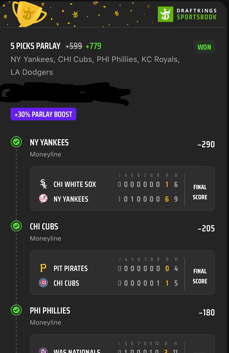 💎5/18 #MLB VIP Recap💎

✅SFG -1
✅KC lead after 7
✅PHI F7 -0.5
✅LAD F5 O2.5 
✅Half NRFI Lay
❌Cubs F5
❌HOU F5 

✅✅✅DK ML LAY +771

🔥$15/mo and you’re rich today! Why haven’t you joined @thewinn1ngedge ?🔥

#SportsBettingX #GamblingX #sportsbettingpicks #sportsbets