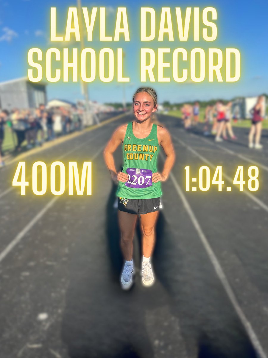 Congratulations to Layla Davis for lowering her school record in the 400m today at regionals!