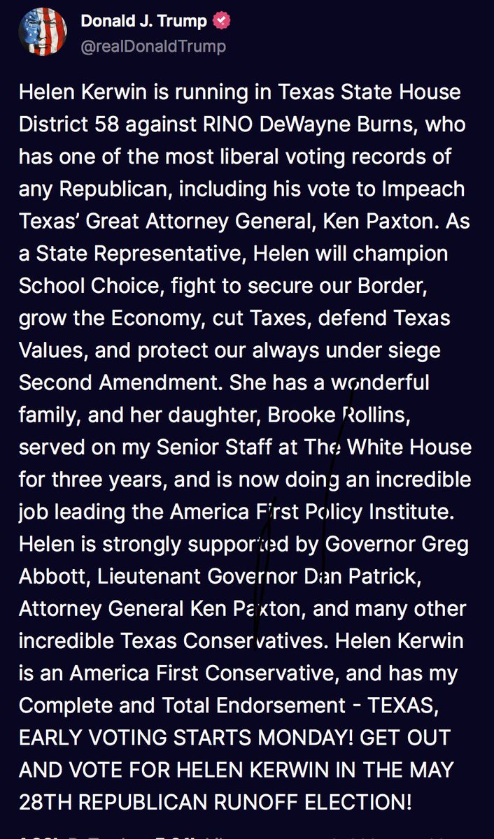Helen Kerwin is running in Texas State House District 58 against RINO DeWayne Burns, who has one of the most liberal voting records of any Republican, including his vote to Impeach Texas’ Great Attorney General, Ken Paxton. As a State Representative, Helen will champion School