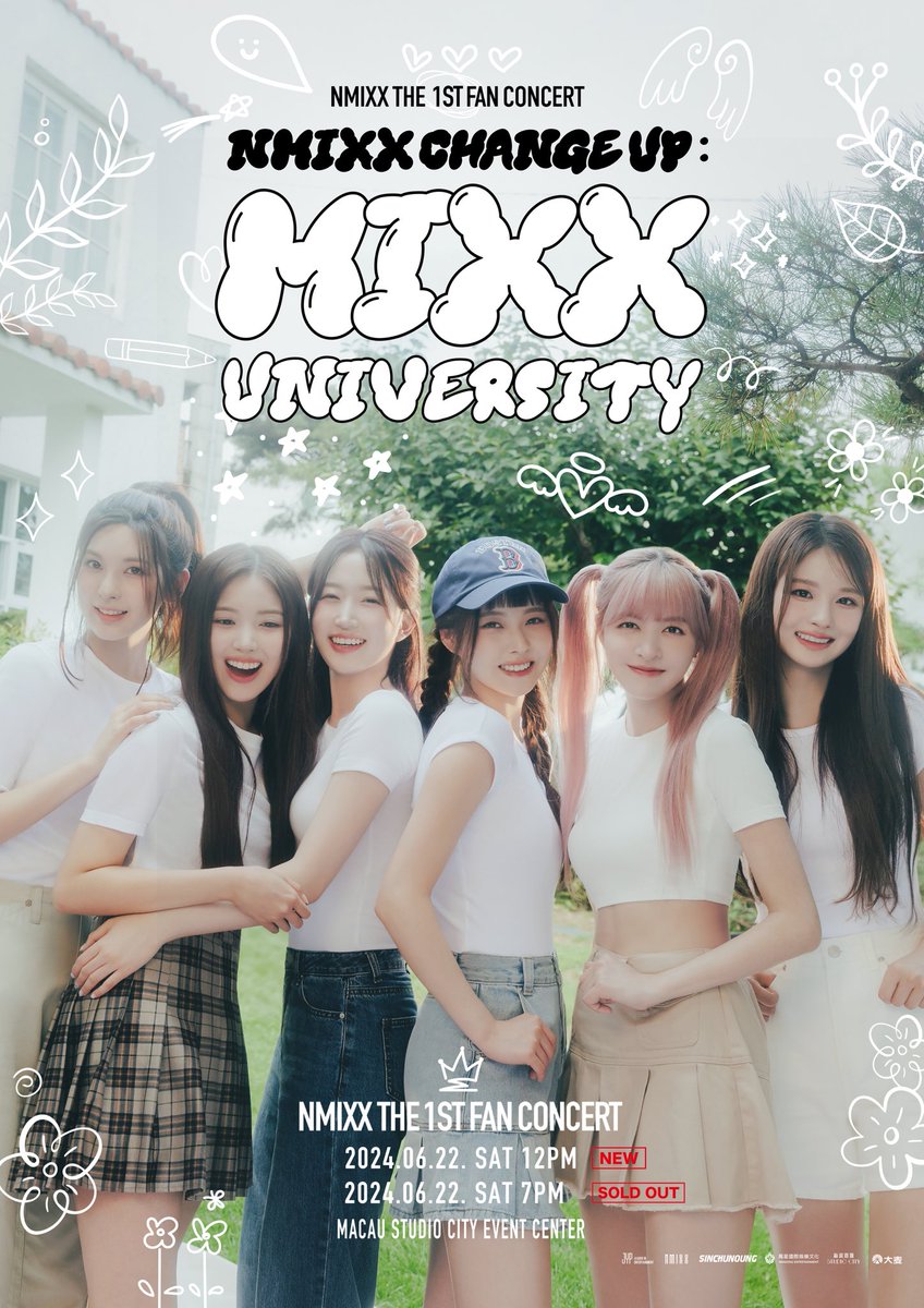 [📢] NMIXX THE 1ST FAN CONCERT NMIXX CHANGE UP : MIXX UNIVERSITY in MACAU 𝟮𝟬𝟮𝟰.𝟬𝟲.𝟮𝟮 (𝗦𝗔𝗧) 𝟭𝟮𝗣𝗠 (𝗖𝗦𝗧) 🆕 2024.06.22 (SAT) 7PM (CST) 🏫 MACAU STUDIO CITY EVENT CENTER 💃 MORE INFO facebook.com/wanxing.entert… #NMIXX #엔믹스 #MIXX_UNIVERSITY