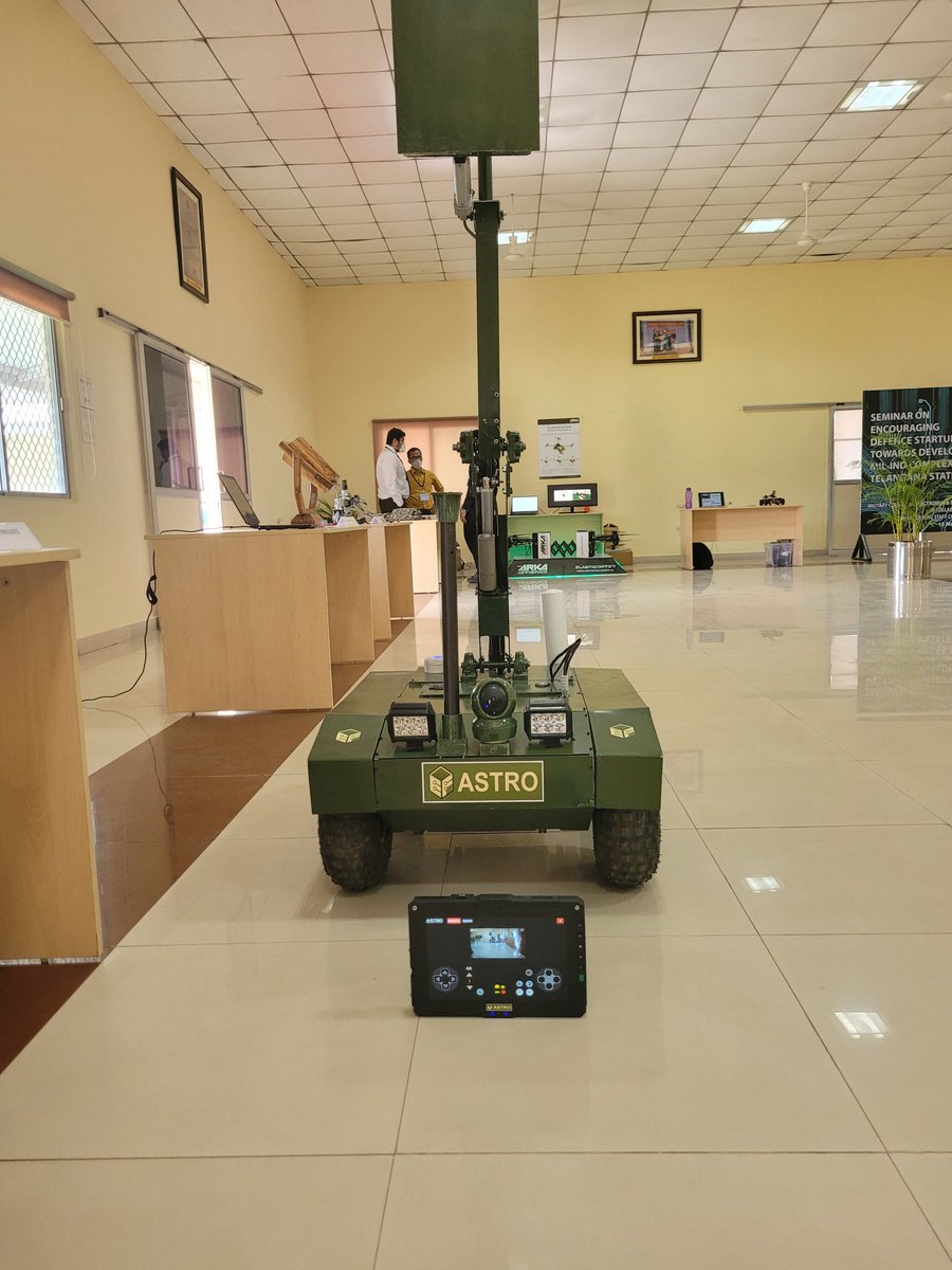 Indian firm Edgeforce Solutions UGV ASTRO V1. ASTRO V1 is equipped to handle a variety of tasks, from reconnaissance missions to environmental monitoring. Its robust construction ensures durability in harsh conditions, while its intuitive controls make operation effortless