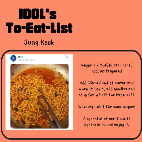 kpop_fastar's tweet photo. Idols made 🌟 Recipe 🌟, let's all take a look 🤩 I should try this for dinner too 🤤

#to_eat_list #bts #jungkook #불그리 #불마요들기름막국수 #nctdream #CHENLE #천러라면 #nct127 #TAEIL #탤글탤글파스타 https://t.co/NZ4CdUS8OV