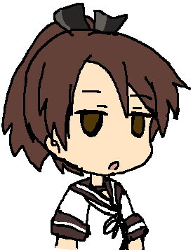 shikinami (kancolle) 1girl solo open mouth short hair simple background brown hair white background  illustration images