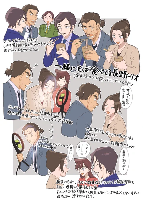 前に描いた県境で好きなとこ一部⭕️ 
リングライトわしづかみしてる大和警部とかは原作でしか見れないから原作も併せて見てほしい笑 
