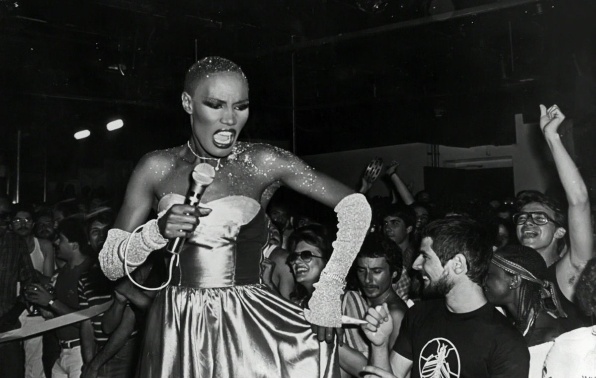 Sending best wishes to Grace Beverly Jones OJ (born May 19, 1948) today on her 76th birthday. Photo by Sonia Moskowitz/IMAGES, via Getty Images #GraceJones